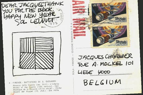 Carte postale de Sol LeWitt à Jacques Charlier